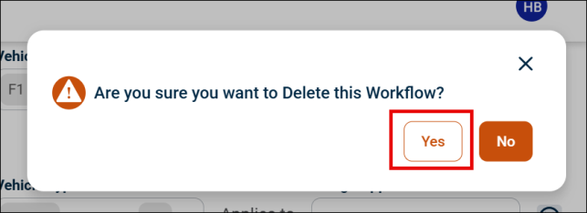 delete workflow pop-up
